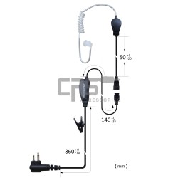 AIRTUBE EARPIECE MOULDED 1 WIRE - CRS-1WLATM