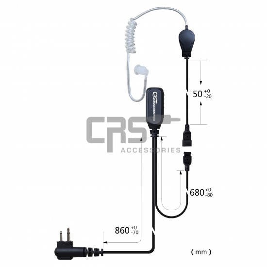 AIRTUBE EARPIECE MOULDED 2 WIRE - CRS-2WLATM